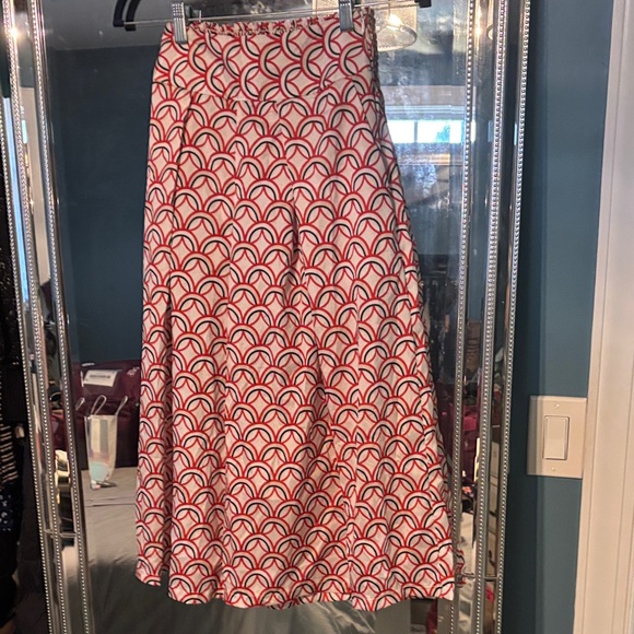 Blush Dresses & Skirts - Stylish Red and White Patterned Women's Skirt